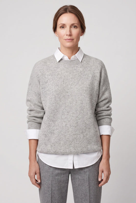 Casual Crew Neck Drop Shoulder Sweater