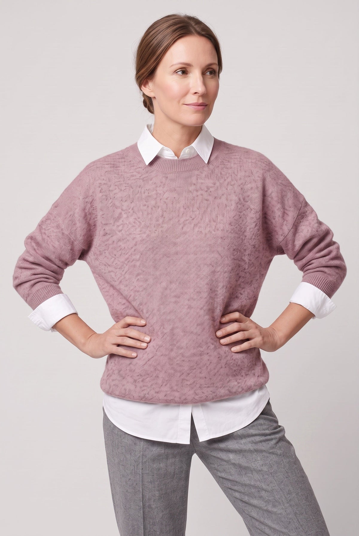 Casual Crew Neck Drop Shoulder Sweater