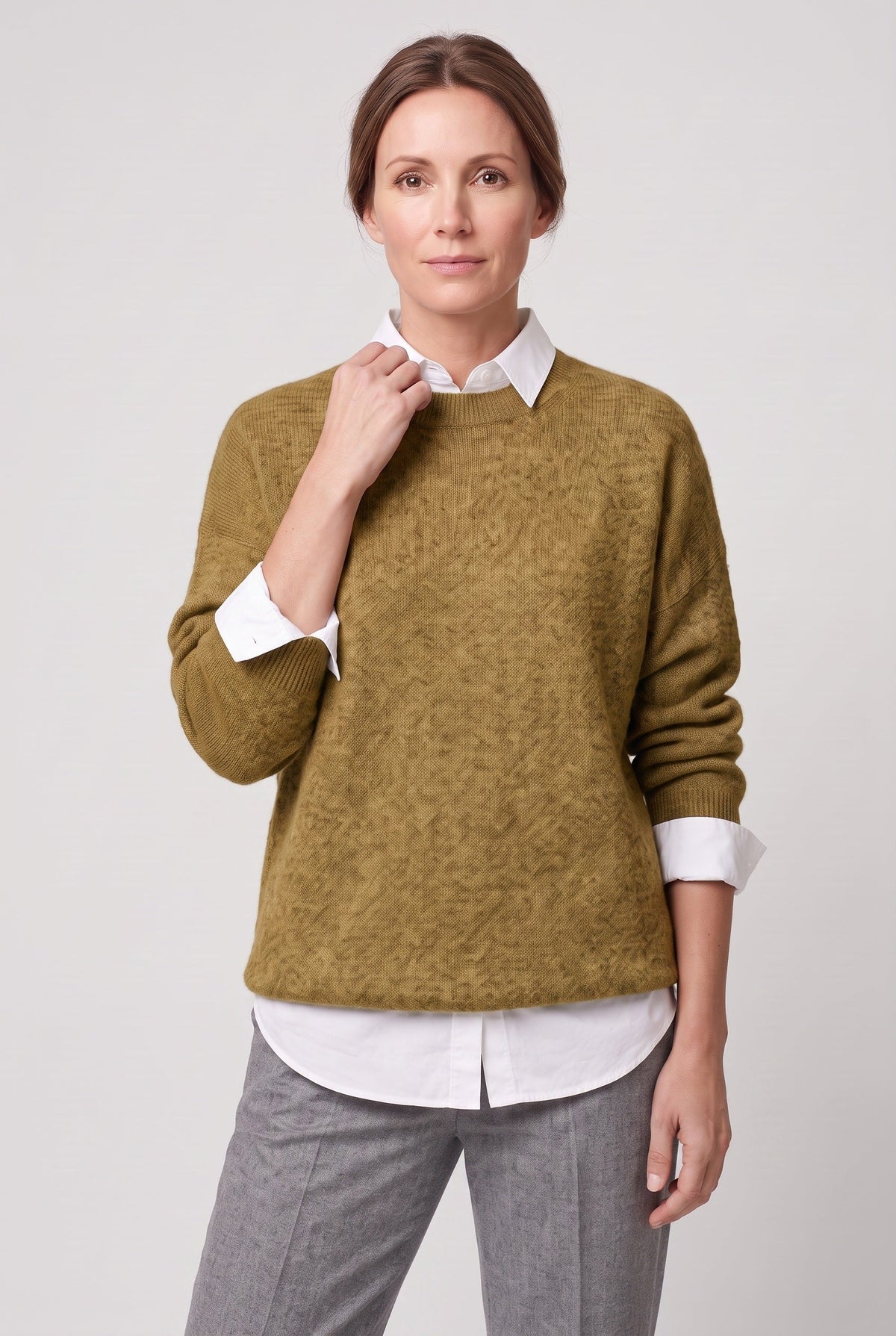 Casual Crew Neck Drop Shoulder Sweater