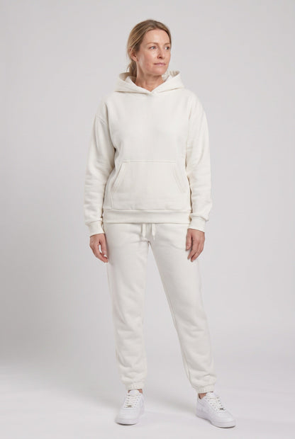 Sporty Hooded Pullover Tracksuit with Cuffed Ankles