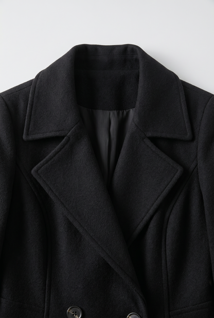 Classic Double-Breasted Trench Coat with Belted Back