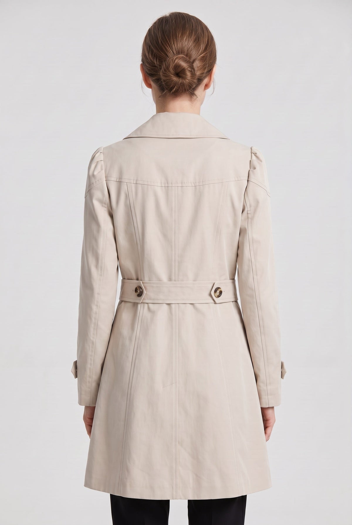 Classic Single Breasted Notch Lapel Trench Coat