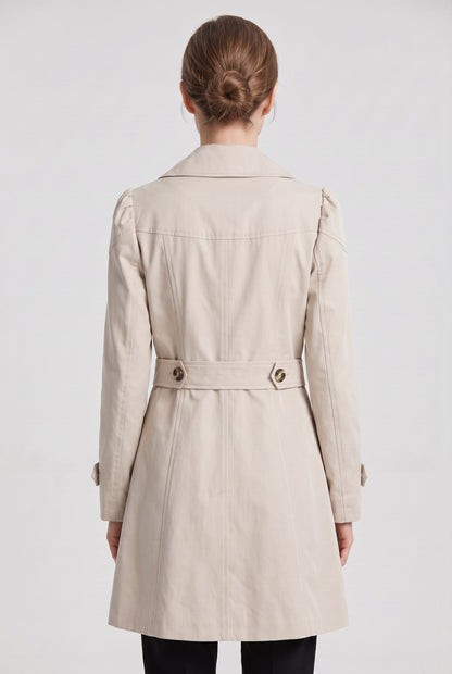Classic Single Breasted Notch Lapel Trench Coat
