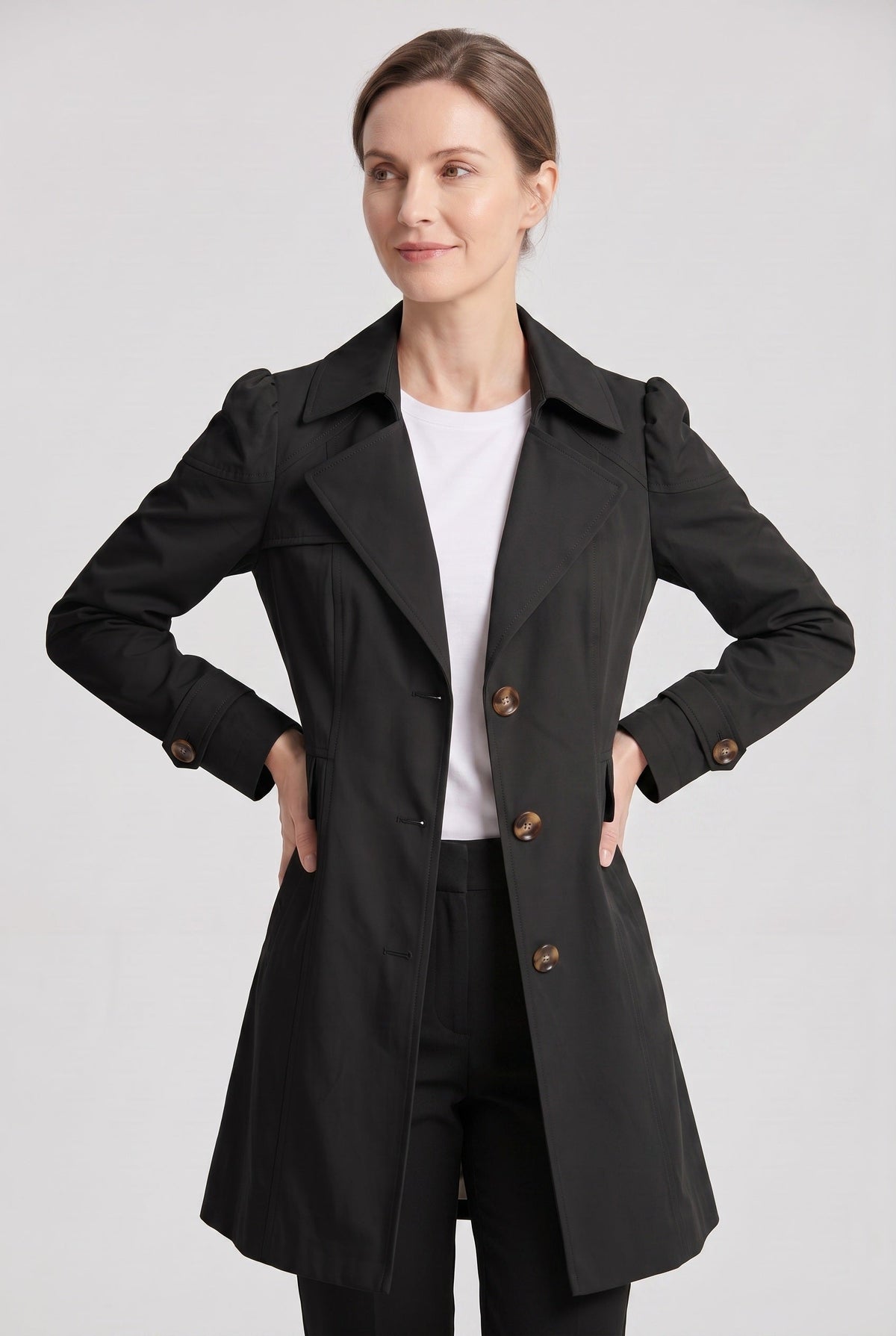 Classic Single Breasted Notch Lapel Trench Coat