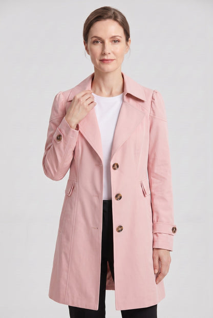 Classic Single Breasted Notch Lapel Trench Coat