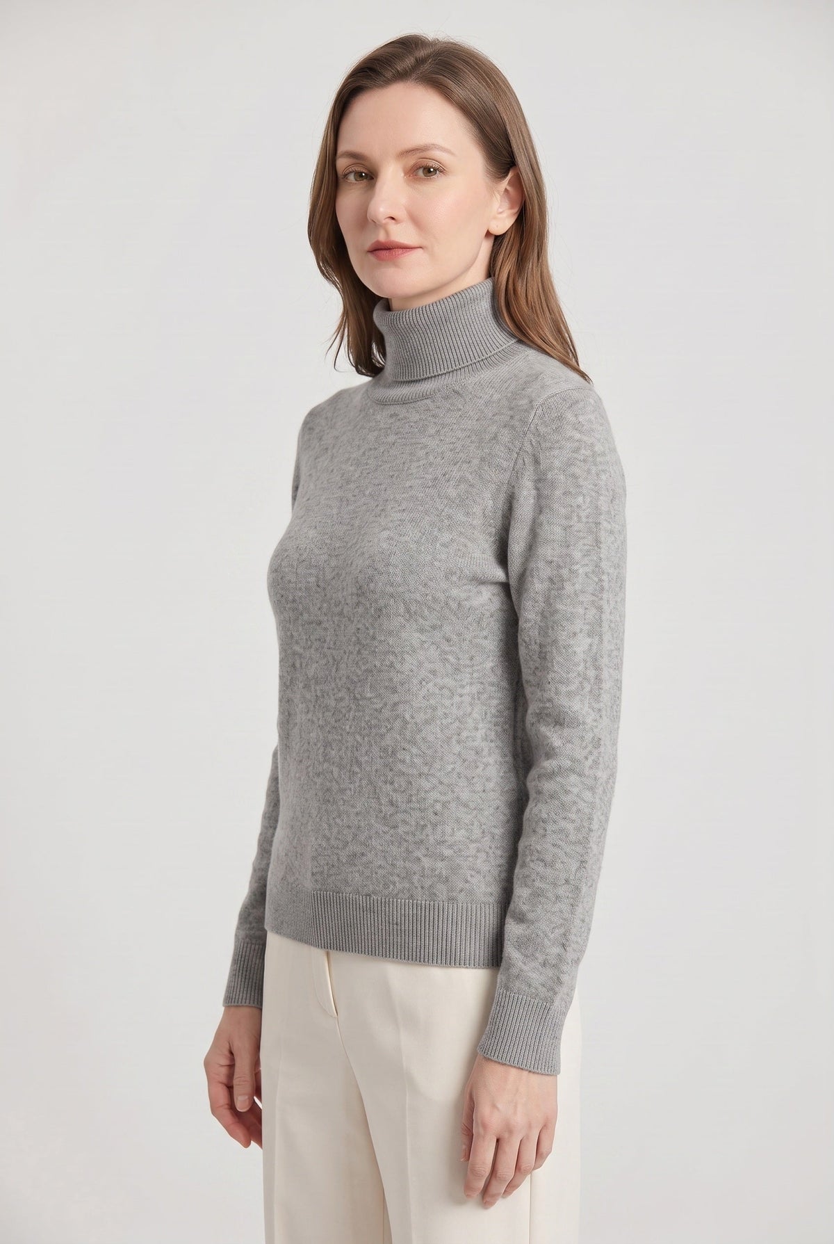 Slim Fit Ribbed Cuff Turtleneck Sweater