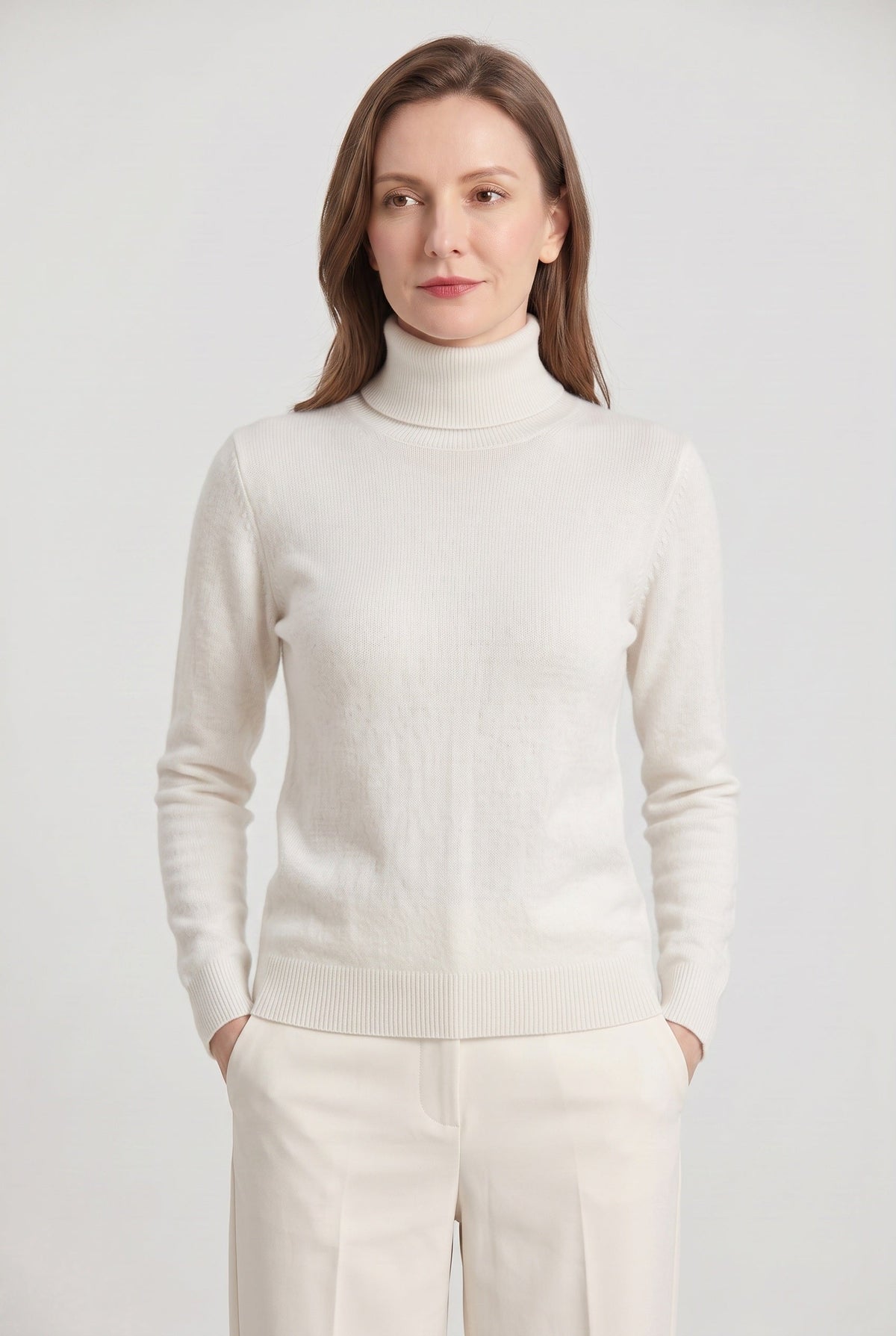 Slim Fit Ribbed Cuff Turtleneck Sweater