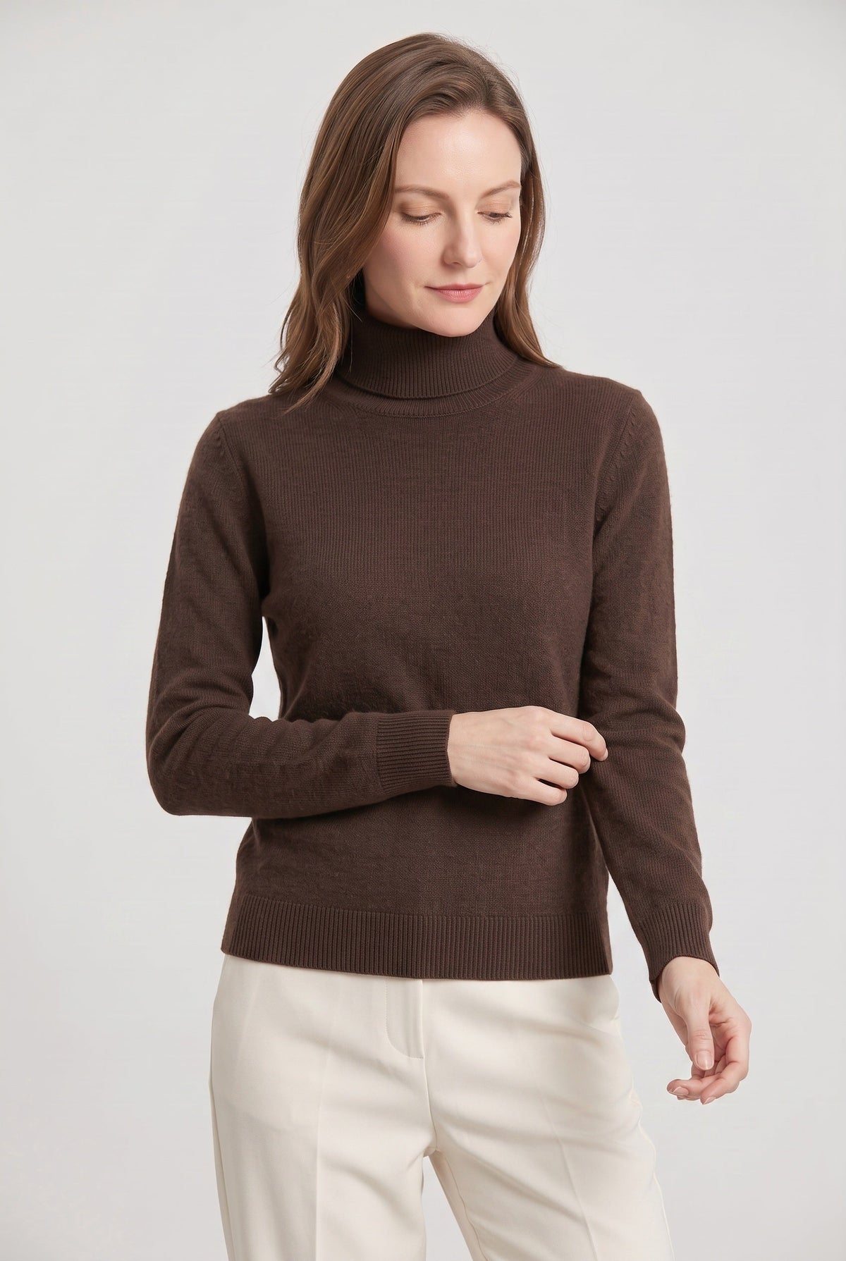 Slim Fit Ribbed Cuff Turtleneck Sweater