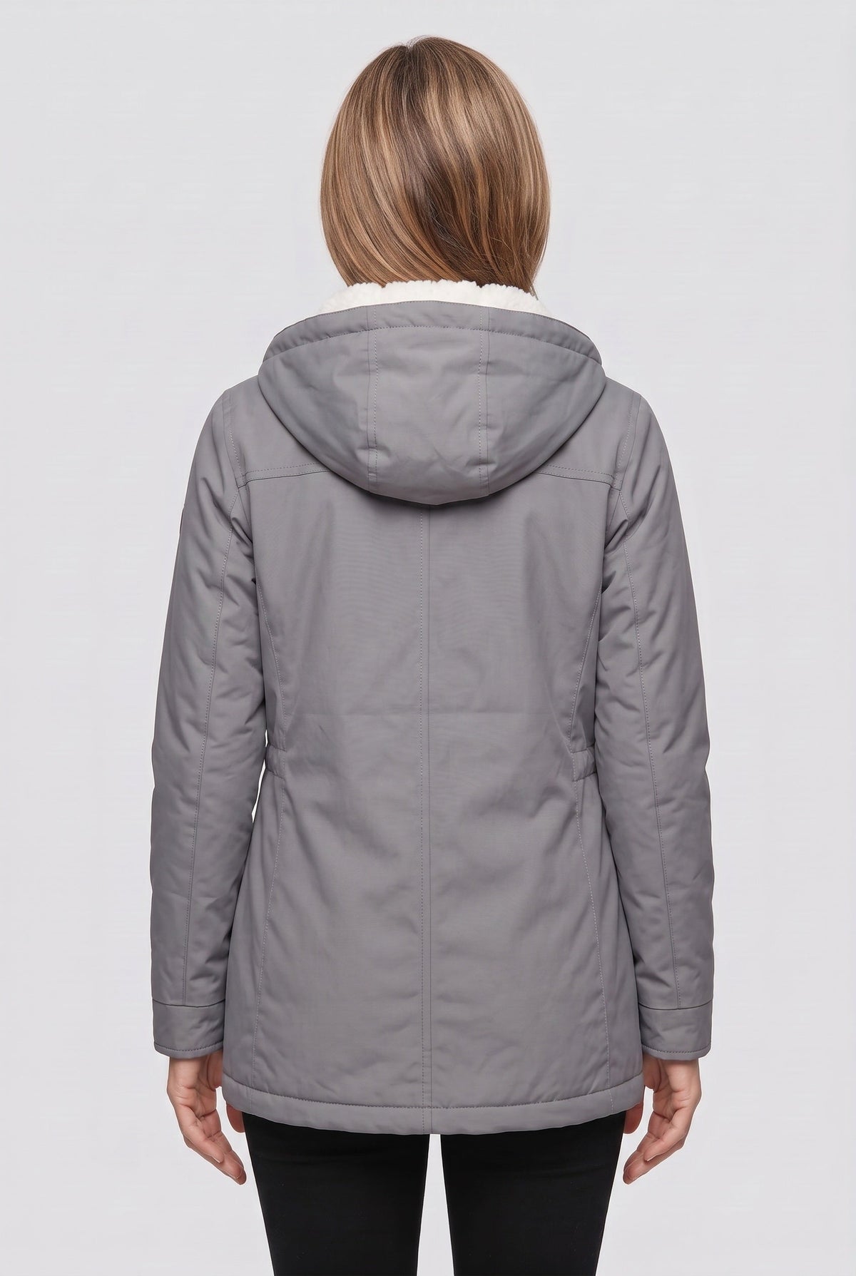 Casual Sherpa-Lined Hooded Winter Jacket with Flap Pockets