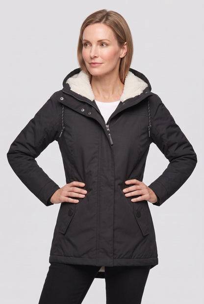 Casual Sherpa-Lined Hooded Winter Jacket with Flap Pockets