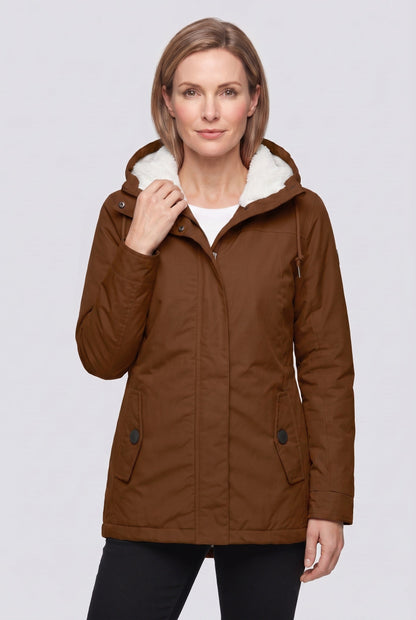 Casual Sherpa-Lined Hooded Winter Jacket with Flap Pockets
