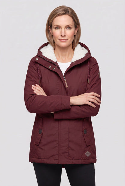 Casual Sherpa-Lined Hooded Winter Jacket with Flap Pockets