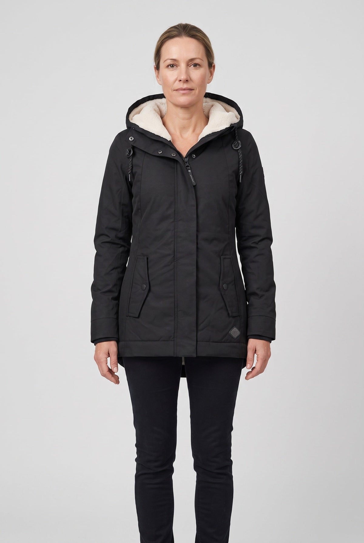 Casual Zip Front Fleece-Lined Winter Jacket