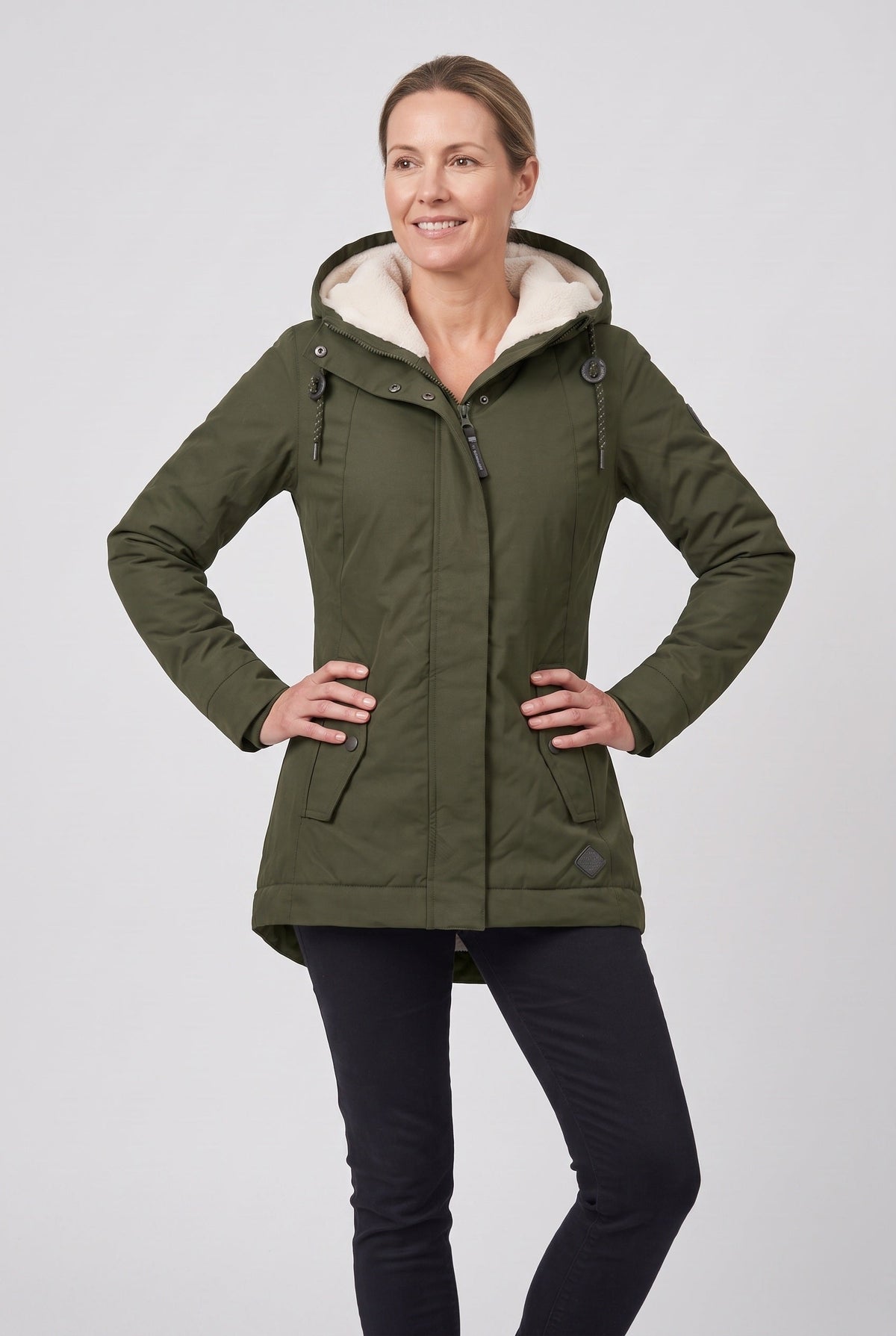 Casual Zip Front Fleece-Lined Winter Jacket