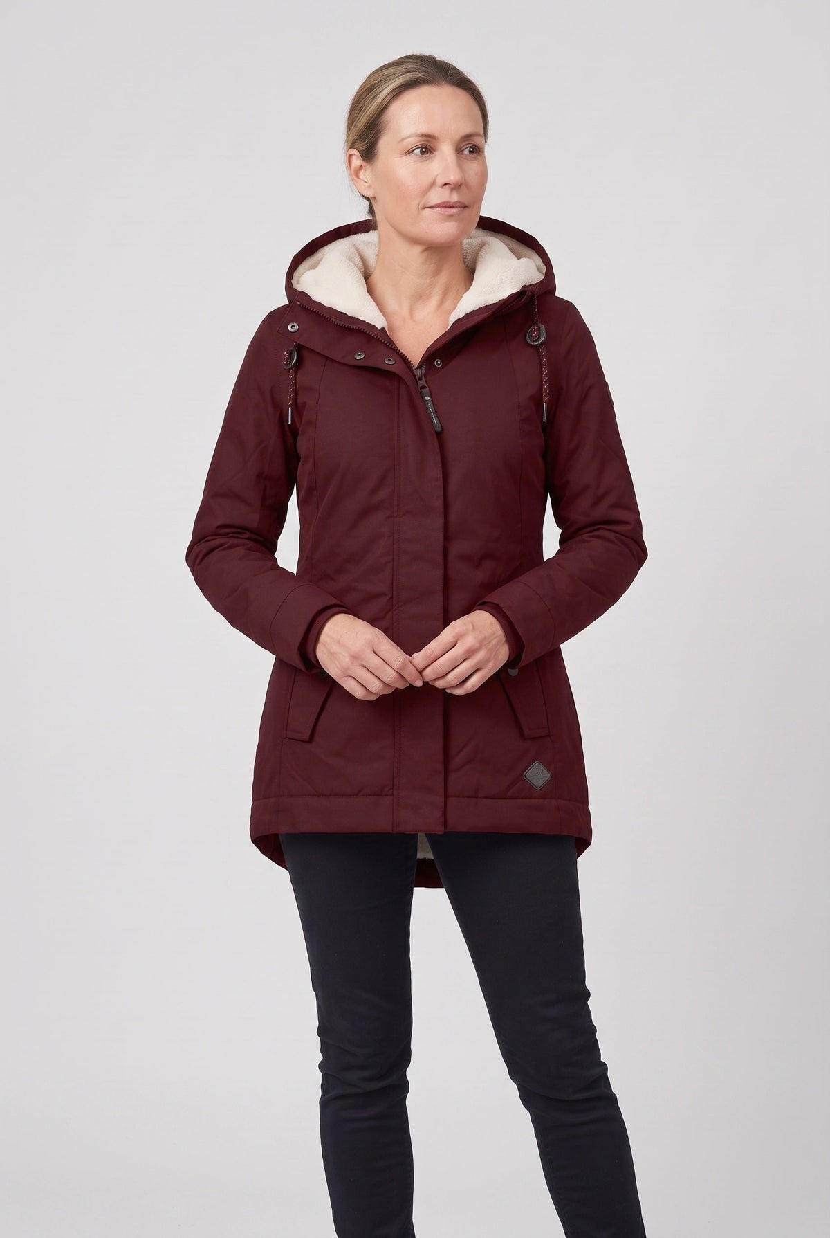 Casual Zip Front Fleece-Lined Winter Jacket
