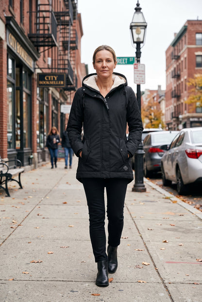 Casual Zip Front Fleece-Lined Winter Jacket