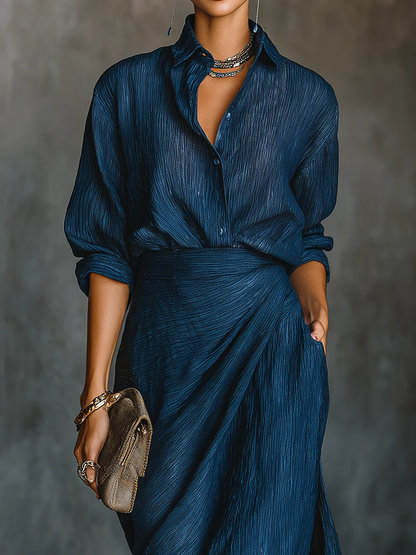 Stylish Women's Shirt and Maxi Skirt Set