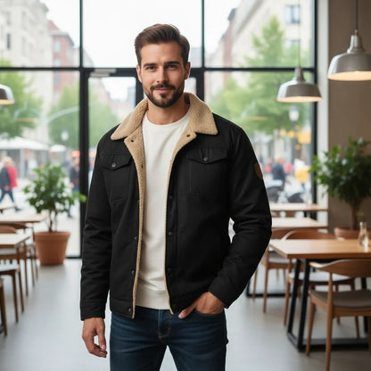 Warm Fleece Lined Mens Flight Jacket