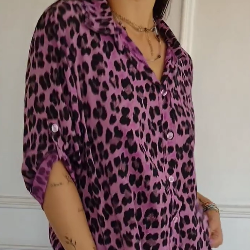 Fashionable Animal Print Women's Top